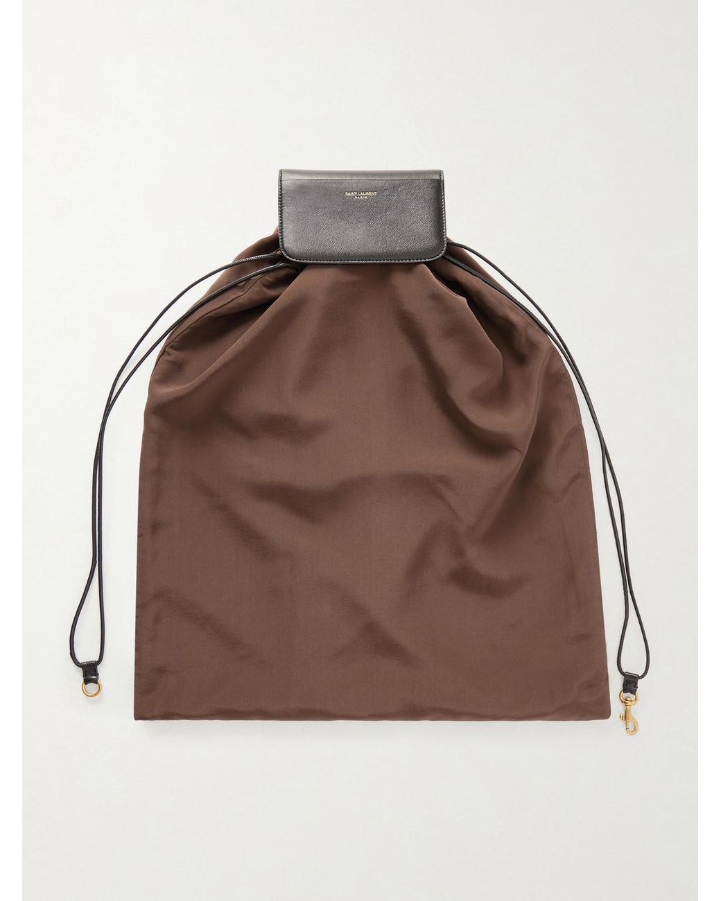 Saint Laurent Brown Shell And Leather Messenger Bag for men