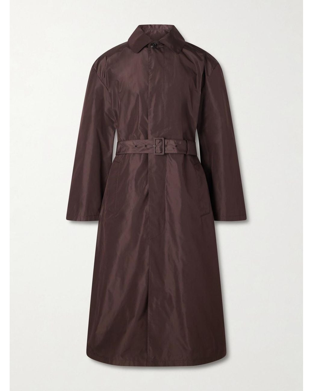 Saint Laurent Brown Silk Trench Coat for men