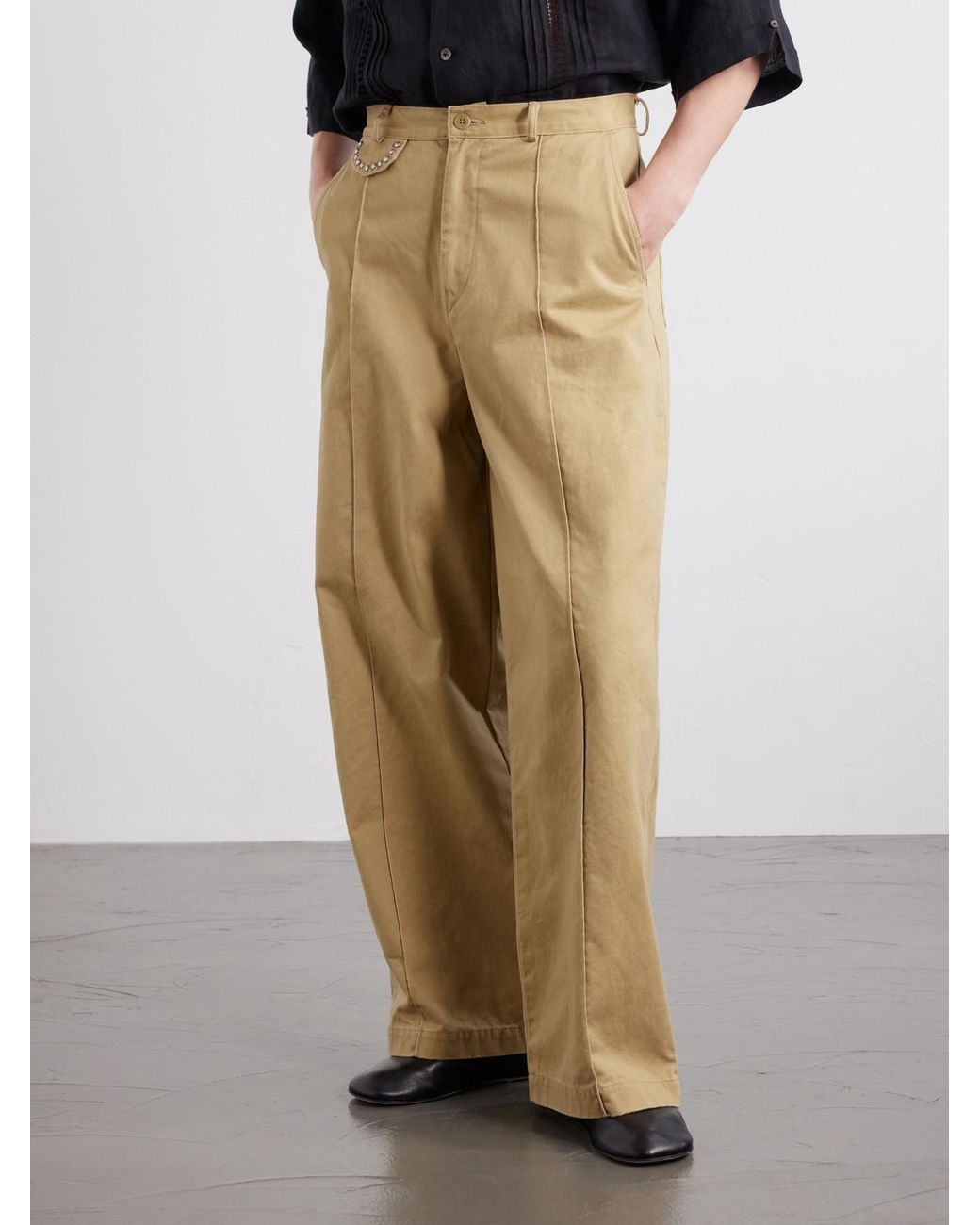 Kapital Natural Boogie Day Straight-leg Panelled Cotton-twill Trousers for men