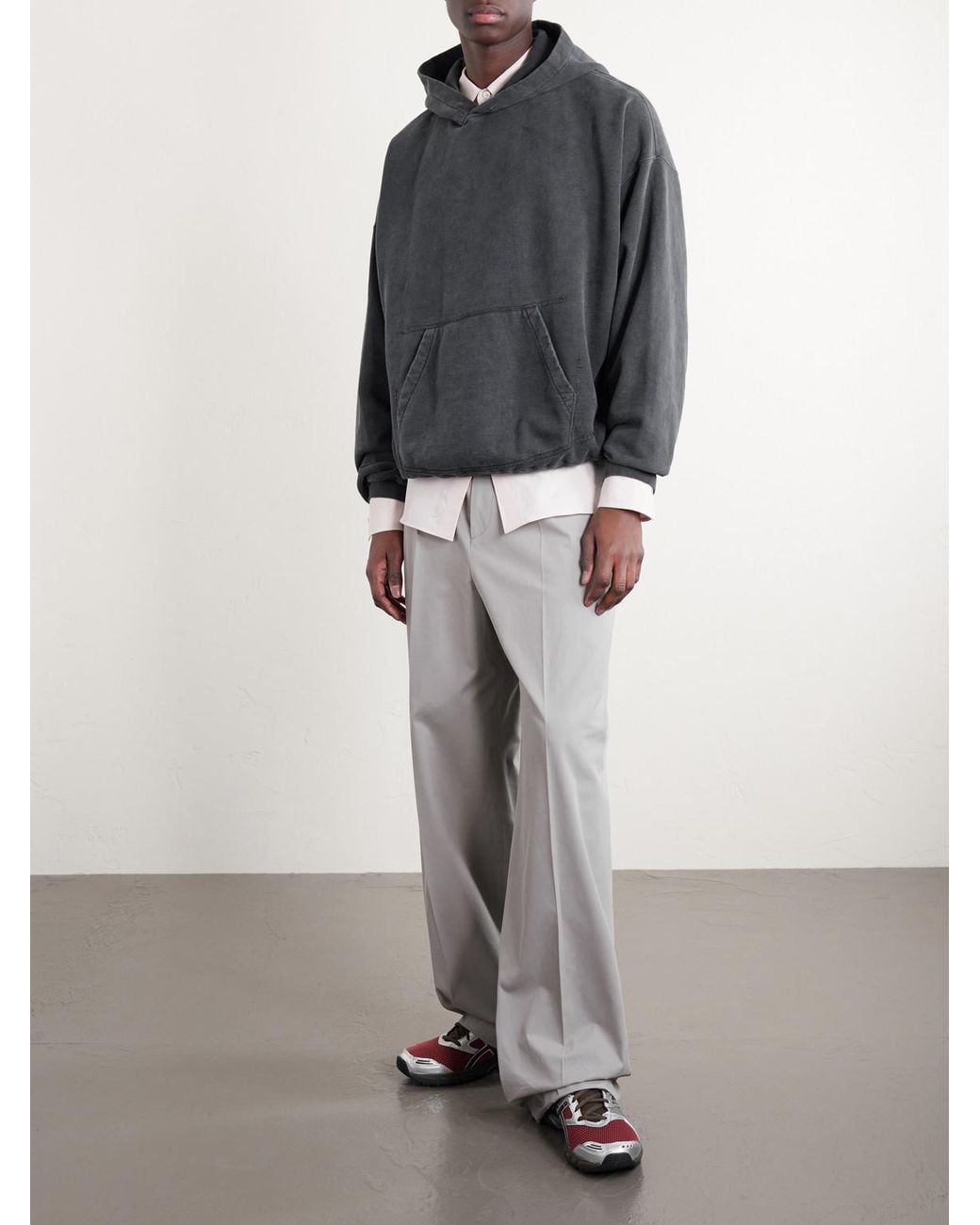 Remi Relief Gray Cotton-jersey Hoodie for men