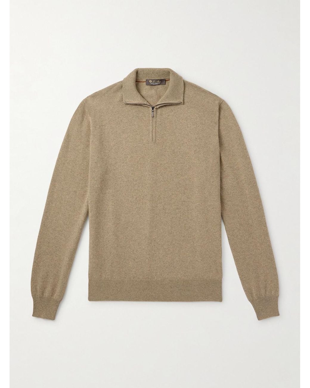 Loro Piana Natural Slim-Fit Baby Cashmere Half-Zip Sweater for men