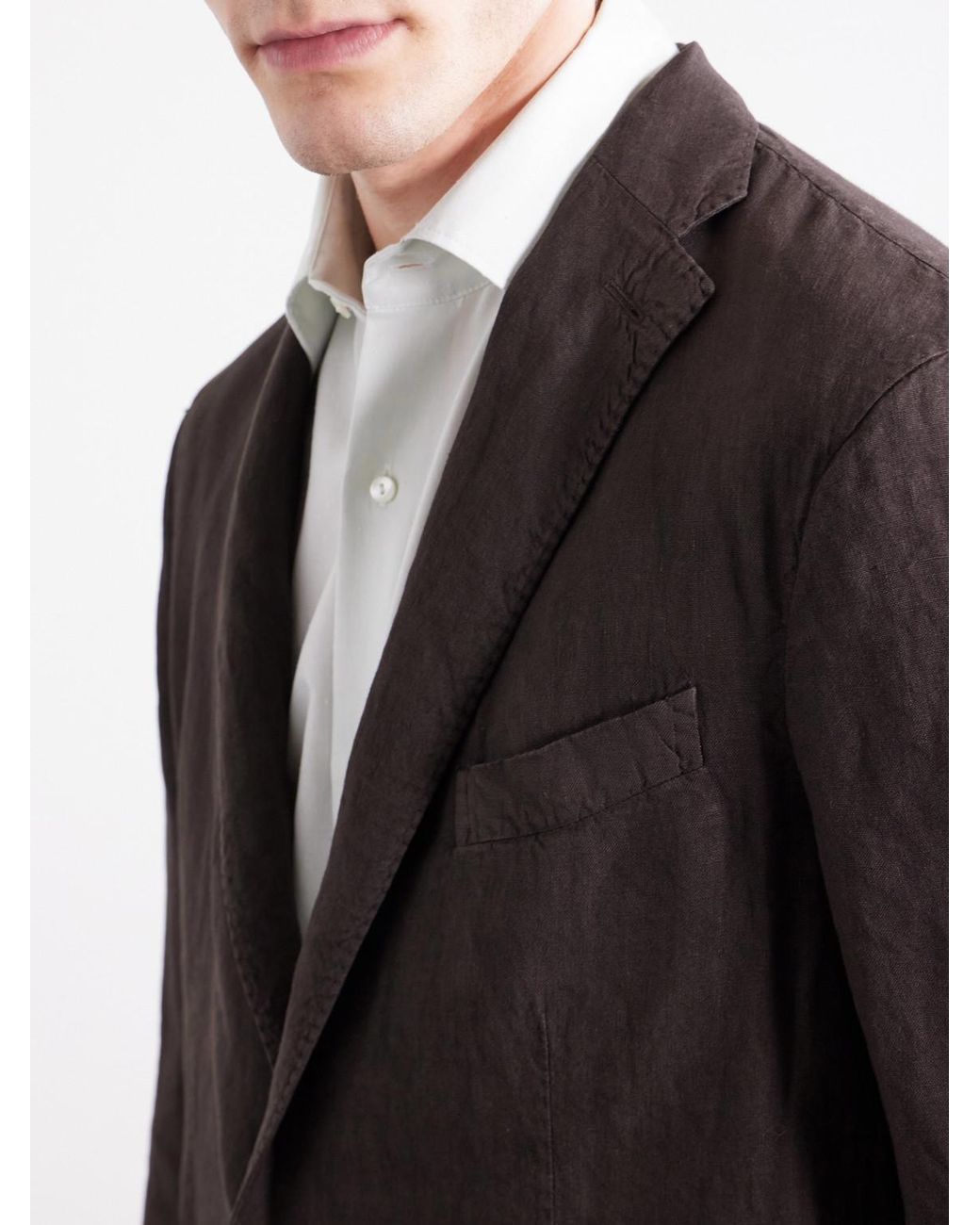 Boglioli Black Linen Suit Jacket for men