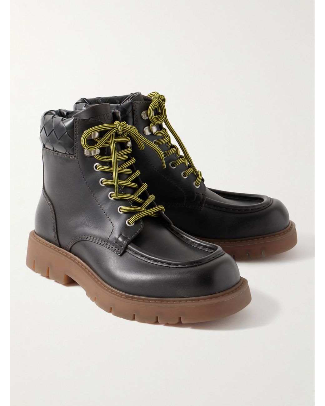 Bottega Veneta Black Haddock Leather Ankle Boots for men