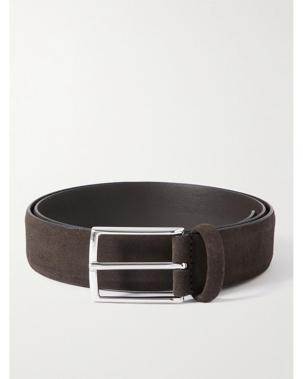 Andersons Brown 3.5Cm Suede Belt for men