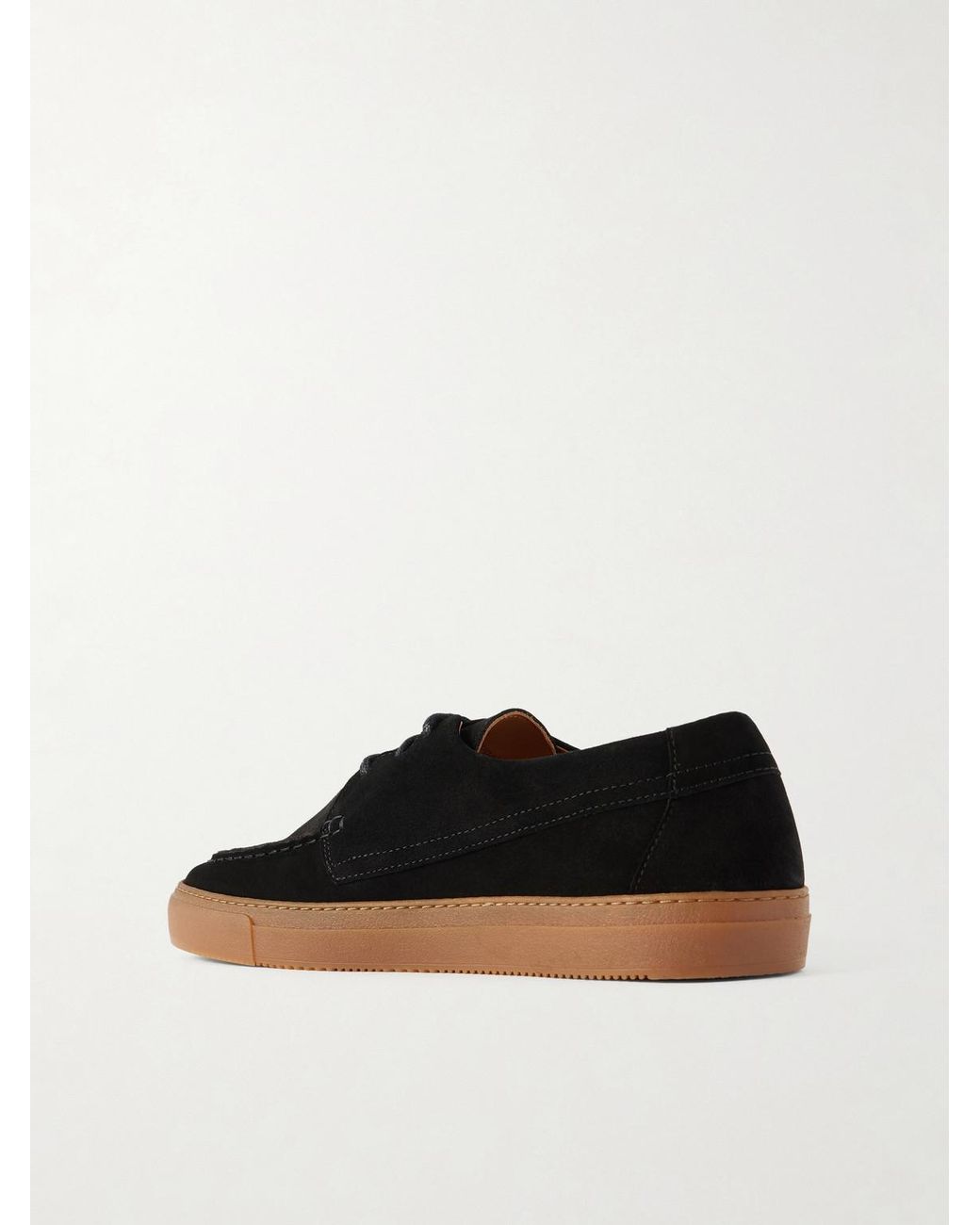 Mr P. Black Larry Suede Boat Shoes for men