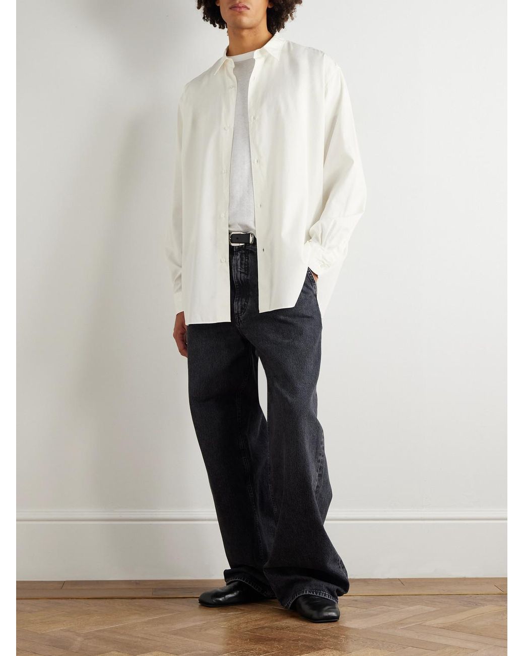 A.PRESSE Natural Cotton And Silk-Blend Shirt for men