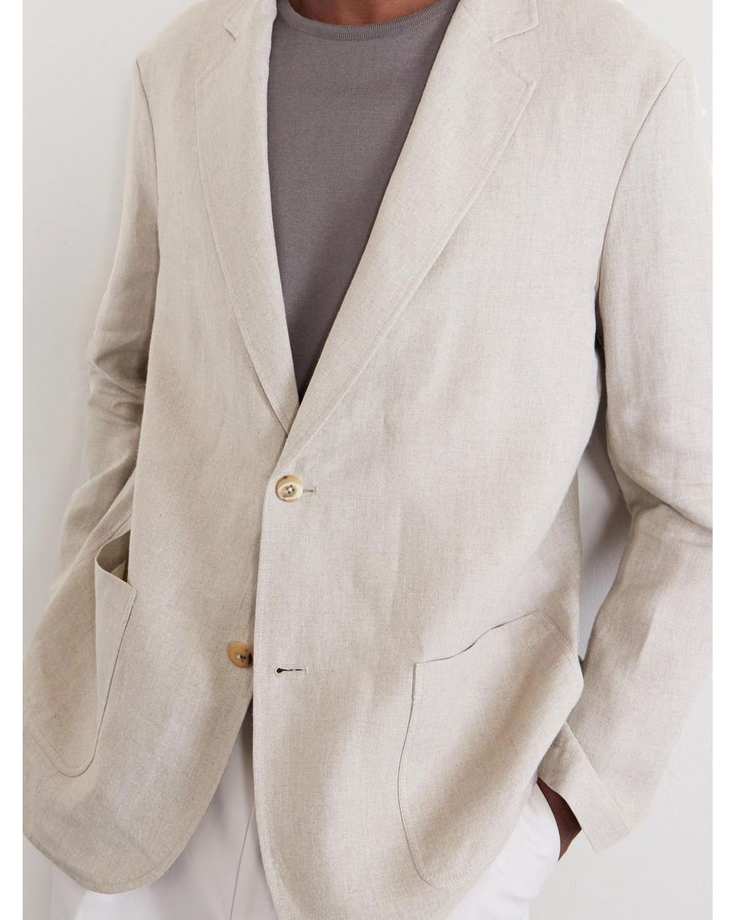 De Bonne Facture Natural Writer's Unstructured Linen Suit Jacket for men