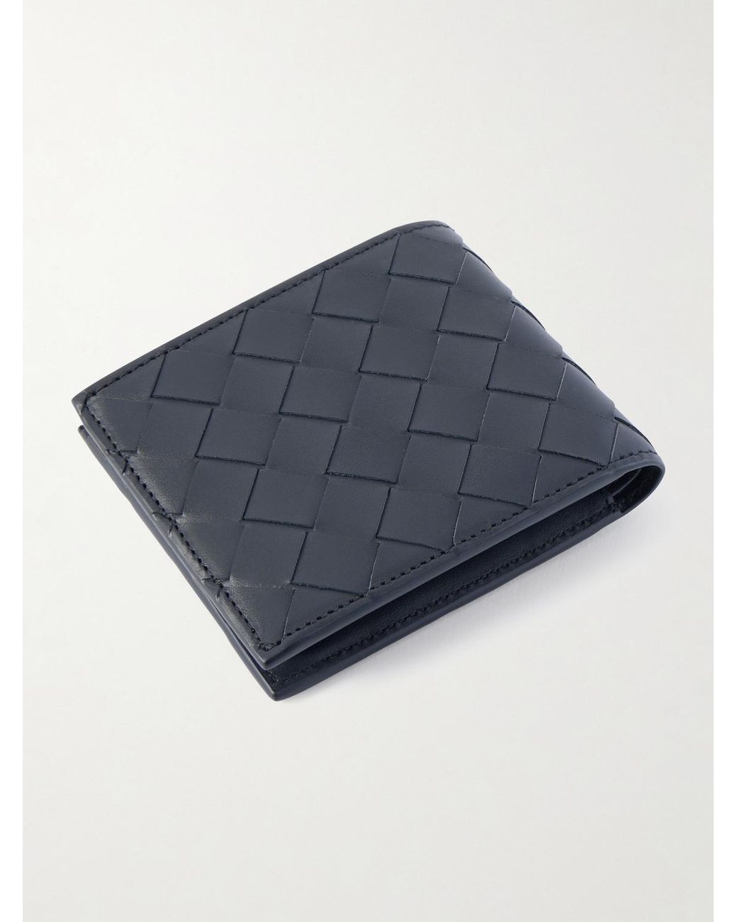 Bottega Veneta Blue Intrecciato Leather Billfold Wallet for men