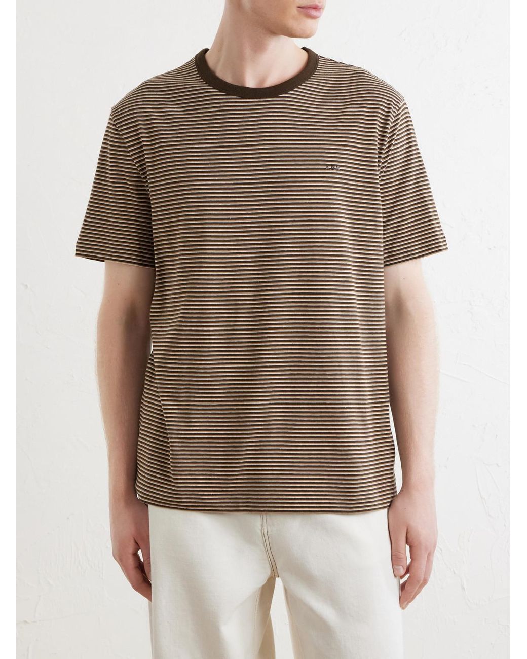 A.P.C. Natural Josh Striped Cotton-jersey T-shirt for men