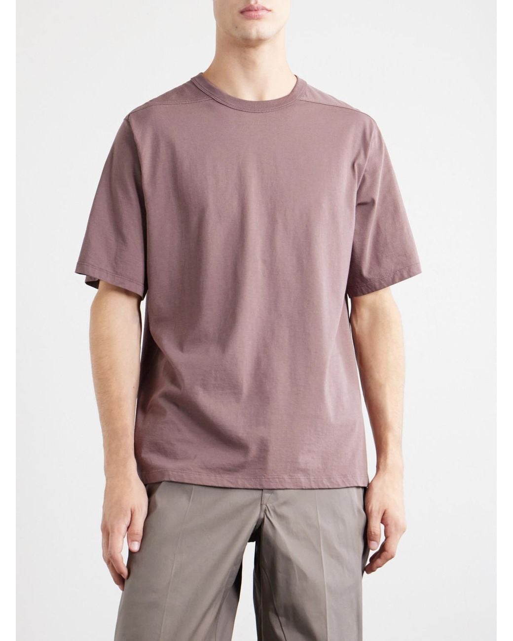 Rick Owens Purple Brad Cotton-Jersey T-Shirt for men