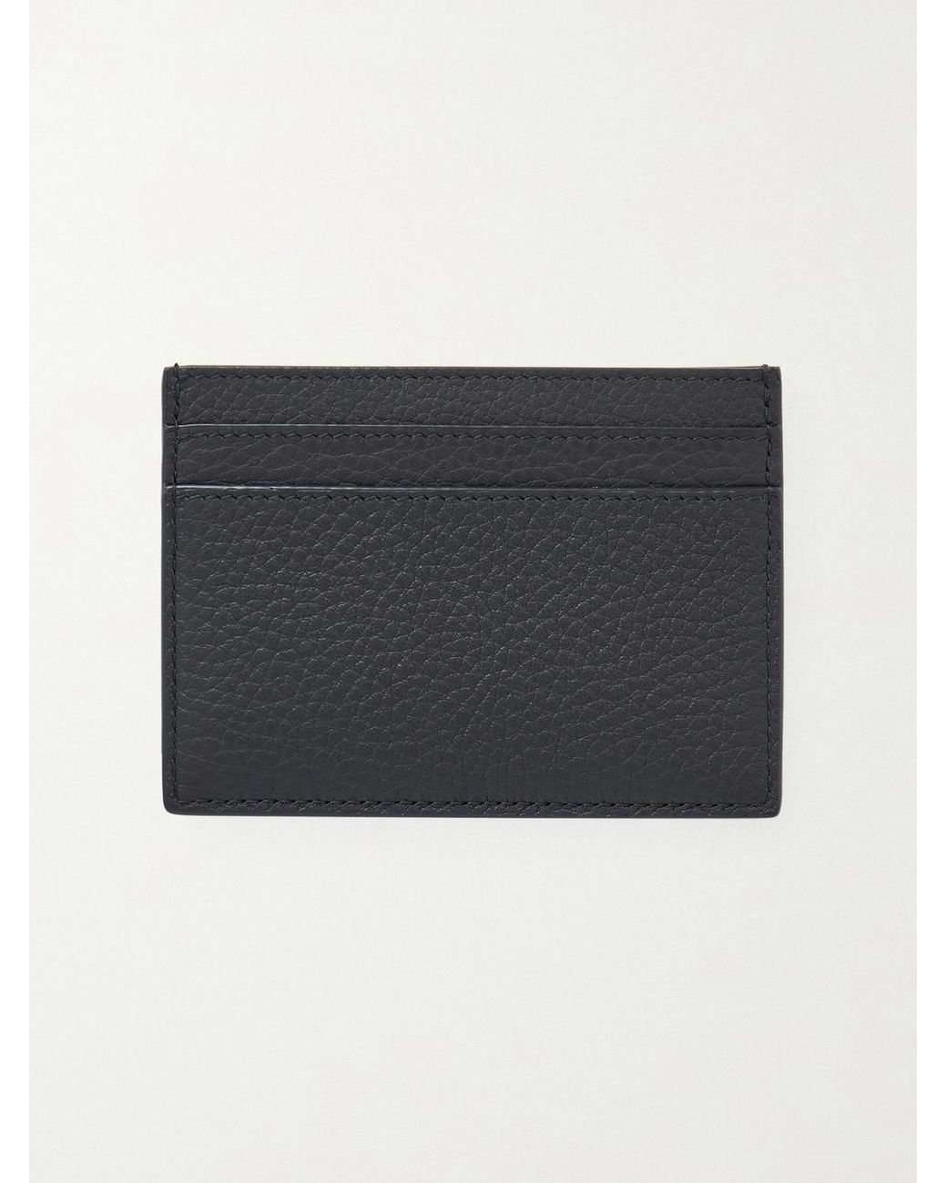 Saint Laurent Black Logo-appliquéd Full-grain Leather Cardholder for men