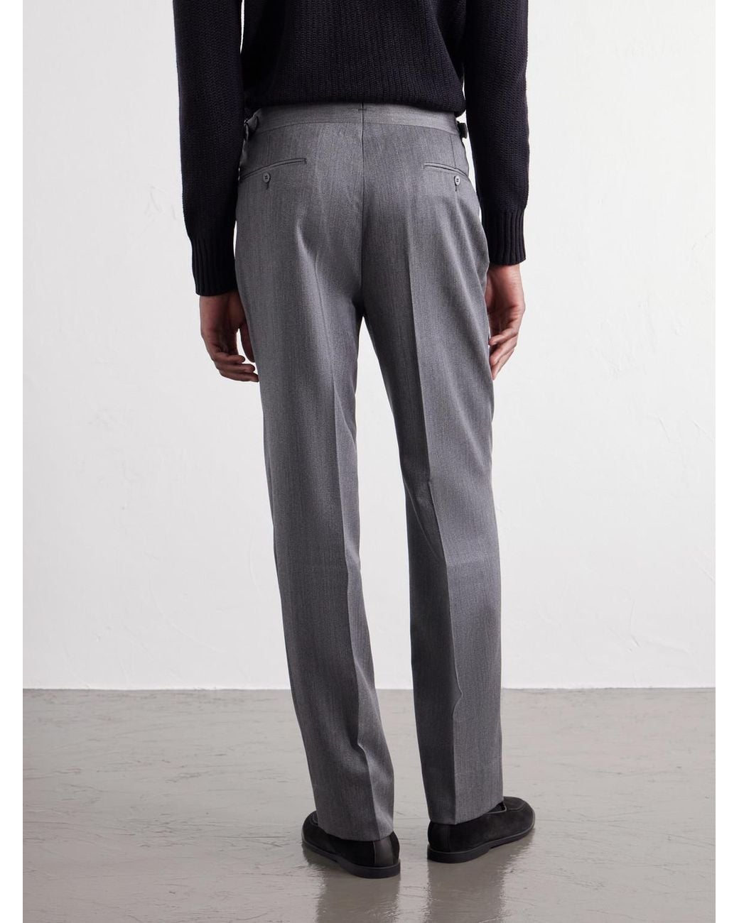 STÒFFA Gray Straight-Leg Wool-Twill Trousers for men