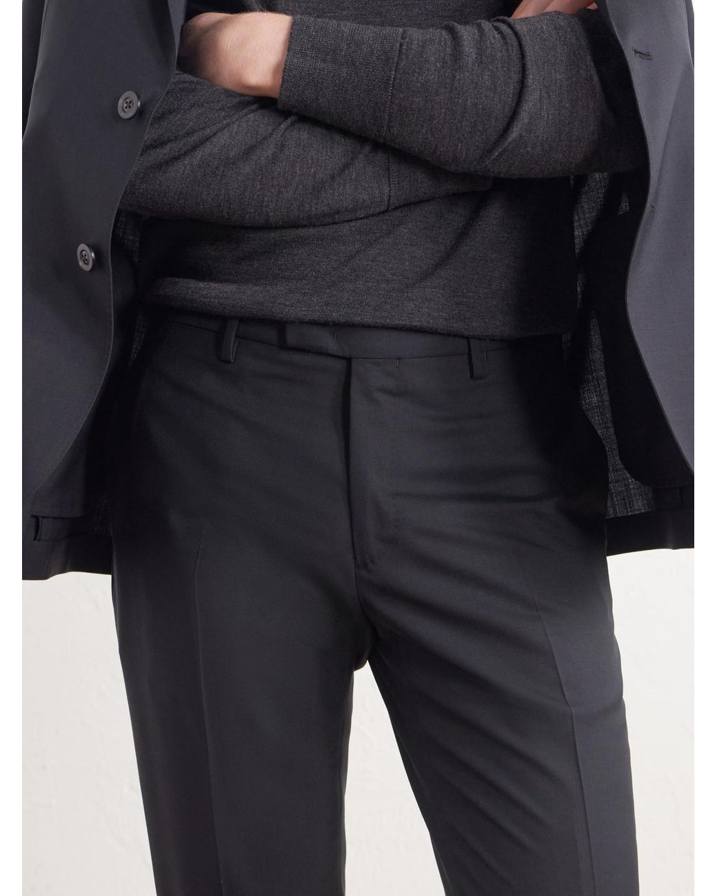 Boglioli Blue Straight-Leg Wool Suit Trousers for men