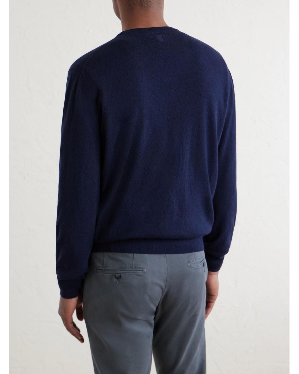 Canali Blue Cashmere Sweater for men