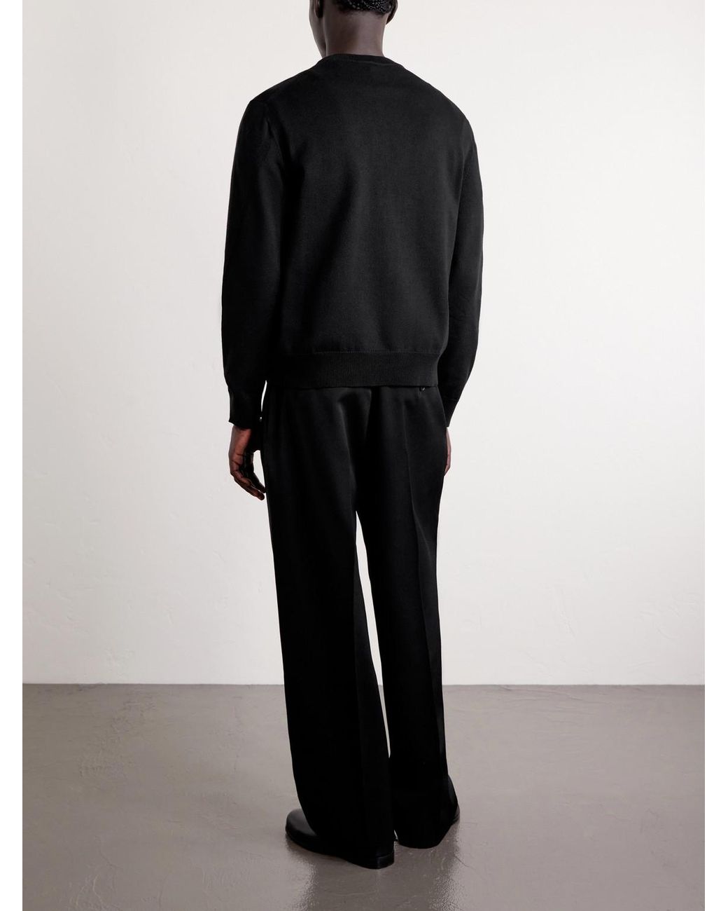 Givenchy Blue Knitted Cotton-Blend Sweater for men
