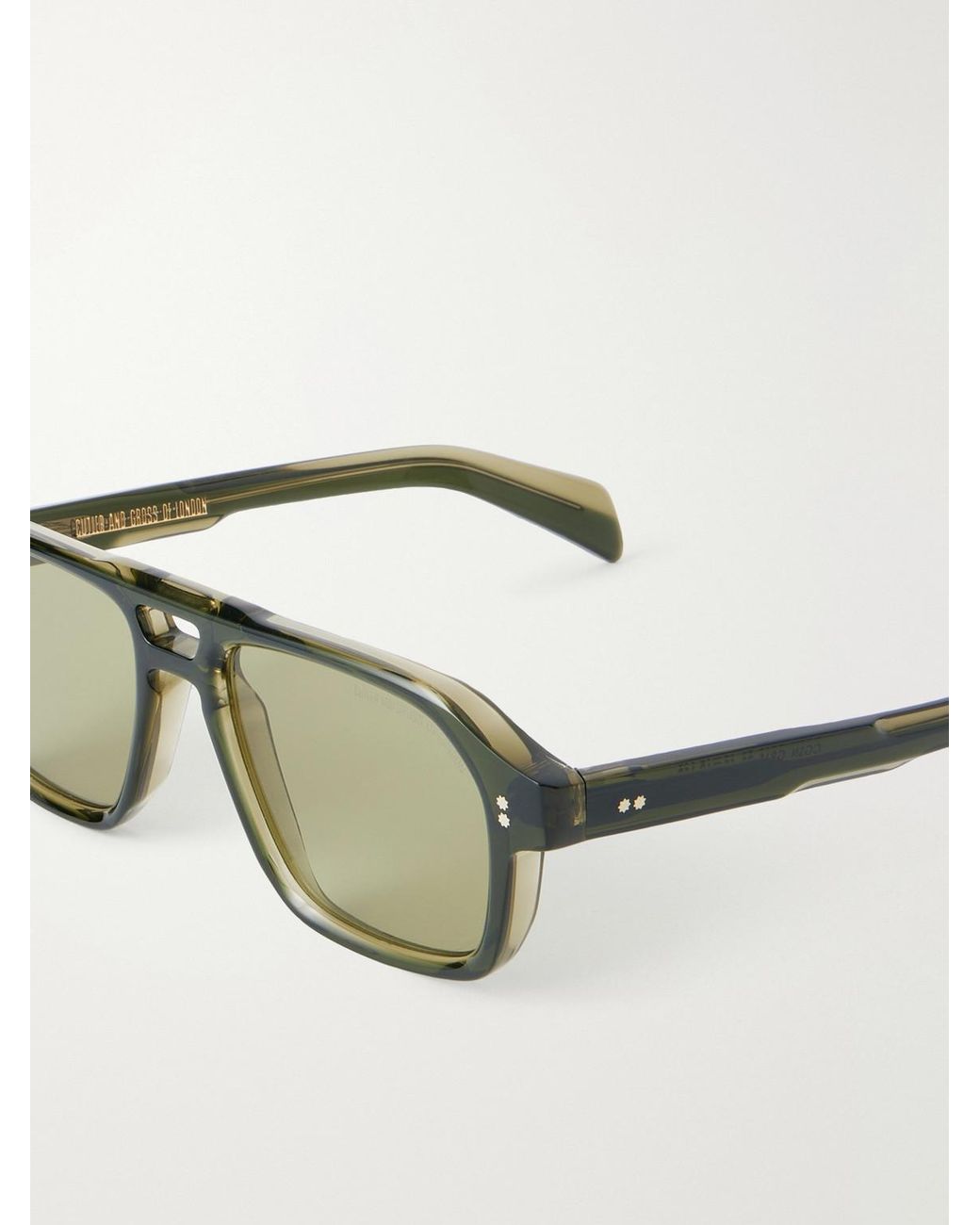 Cutler & Gross Green Gr15 Aviator-Style Acetate Sunglasses for men