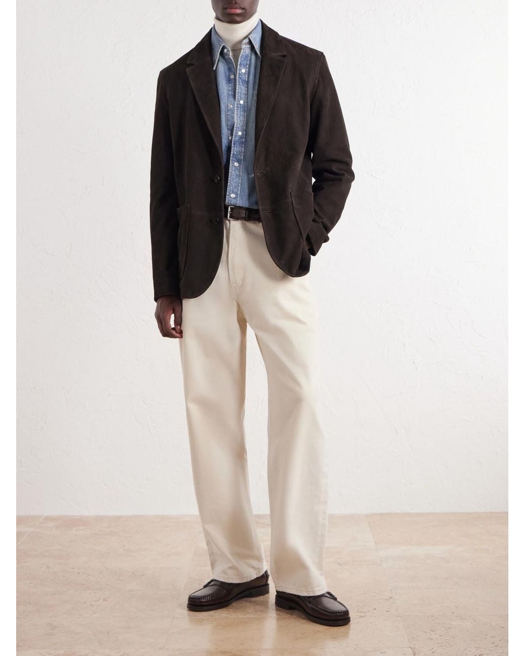 Mr P. Black Suede Suit Jacket for men