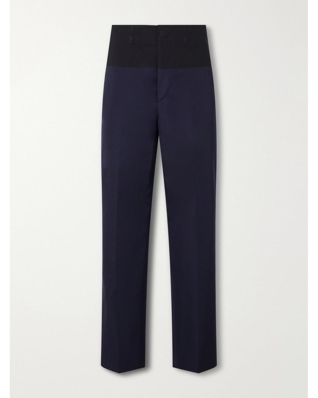 Maison Margiela Blue Insertion Straight-leg Patched Virgin Wool Trousers for men