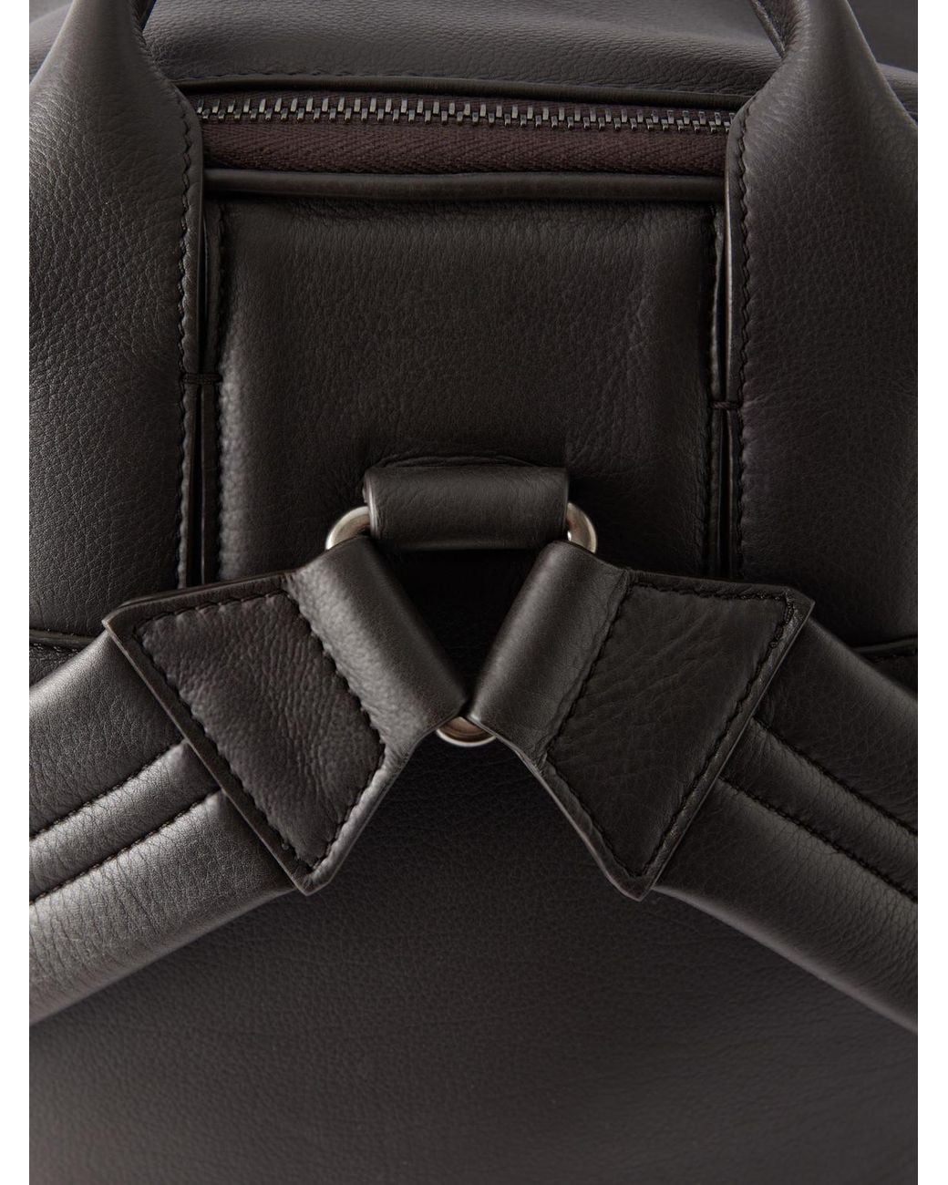 Zegna Black Leather Backpack for men