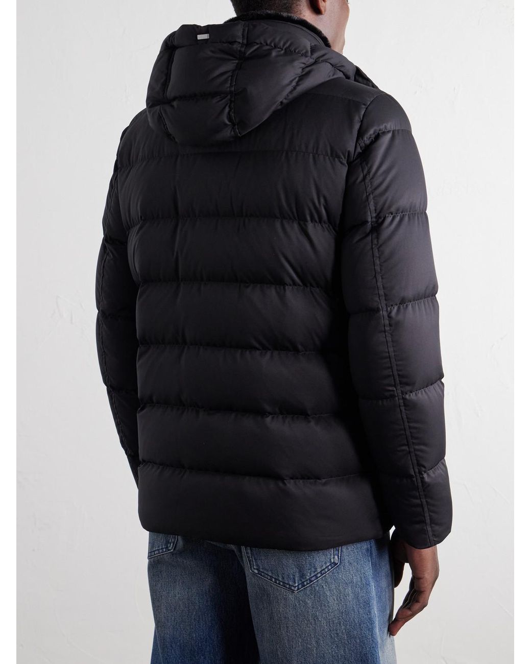 Herno Black Arendelle Hooded Quilted Shell Down Jacket for men