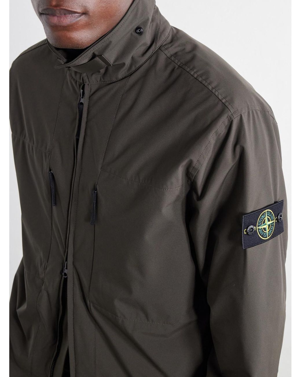 Stone Island Gray Recycled Shell-R_E.Dye Padded Jacket for men