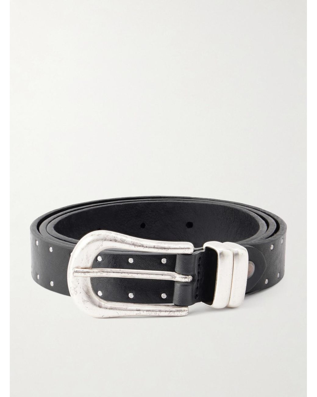 Second Layer Black The Doc 2Cm Studded Leather Belt for men