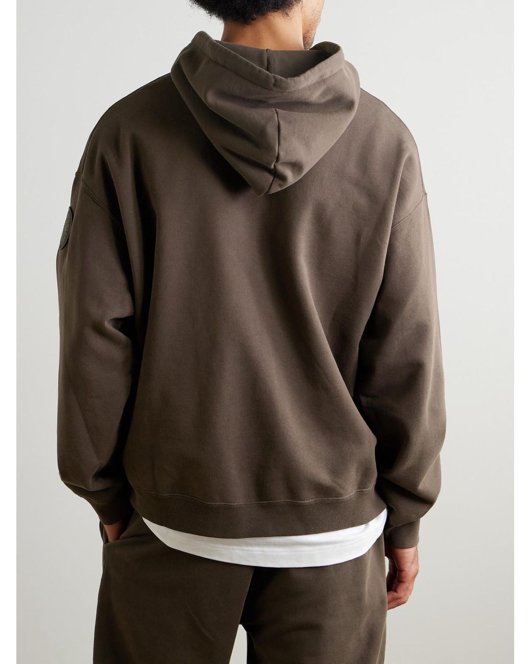 Canada Goose Brown Rove Logo-Appliquéd Cotton-Jersey Hoodie for men
