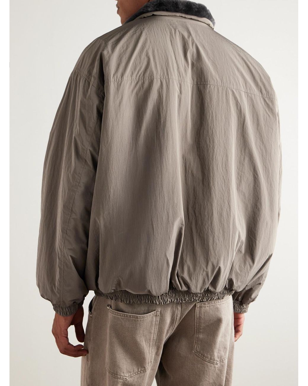 Ssstein Mouton Reversible Shell And Shearling Jacket in Grey for