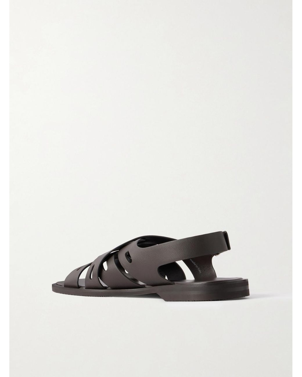 John Lobb White Seaford Full-Grain Leather Sandals for men