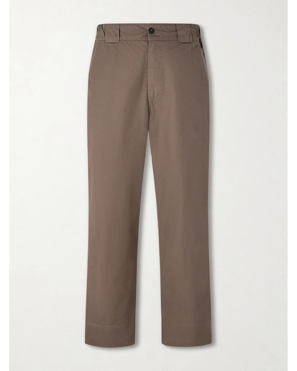 Margaret Howell Brown Tapered Cotton-Blend Canvas Trousers for men