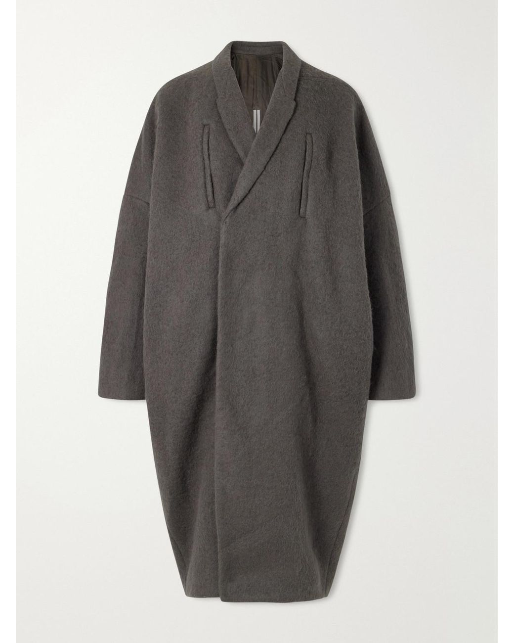 Rick Owens Gray Poiret Alpaca And Wool-Blend Coat for men