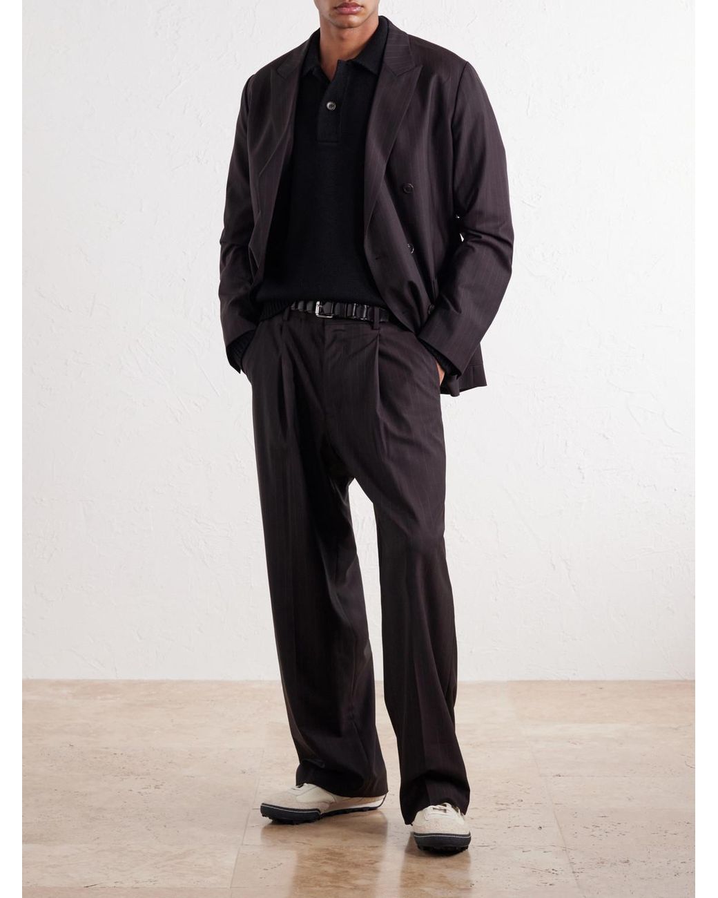 Aimé Leon Dore Blue Merino Wool Polo Sweater for men
