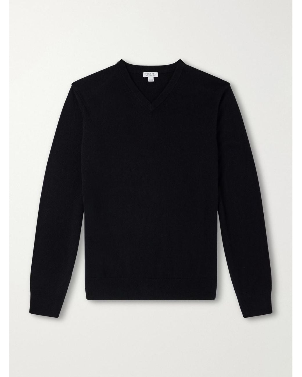 Sunspel Blue Cashmere Sweater for men