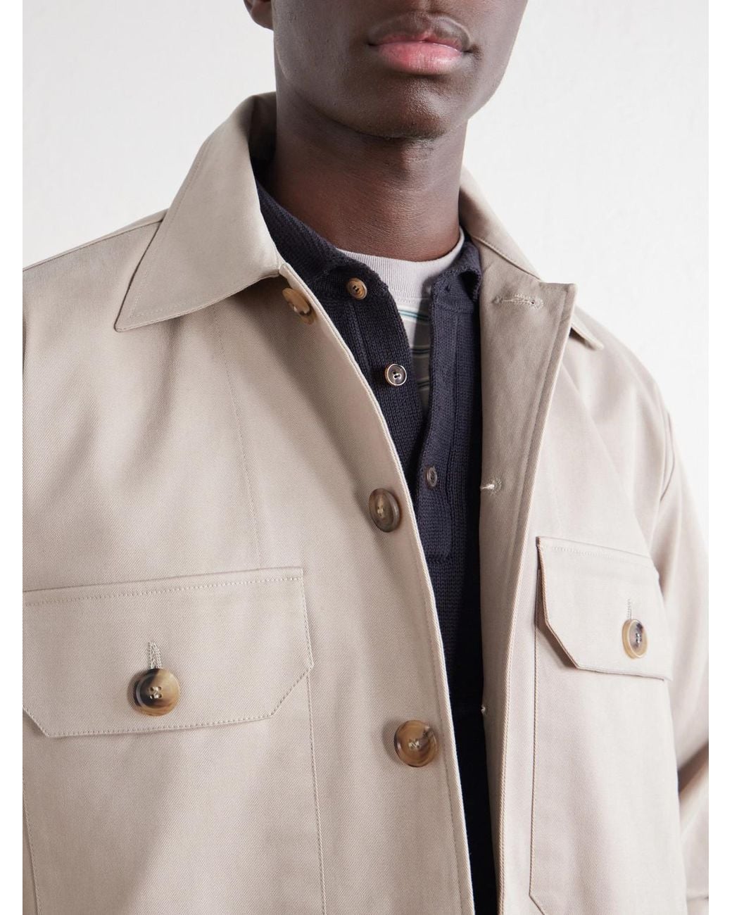 Ghiaia Natural Safari Cotton-Twill Overshirt for men