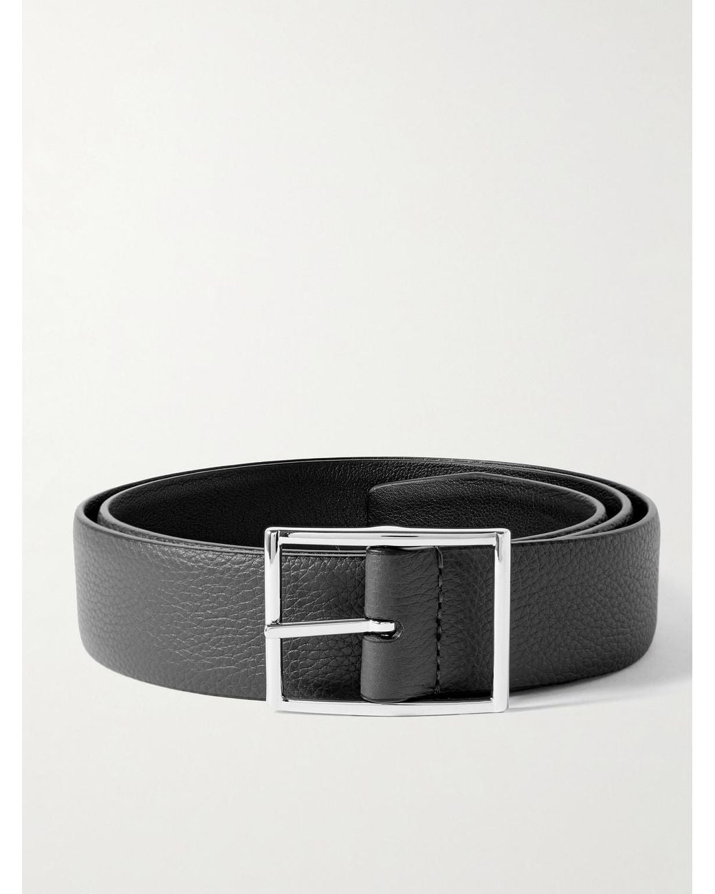 Andersons Black 3.5Cm Reversible Full-Grain Leather Belt for men