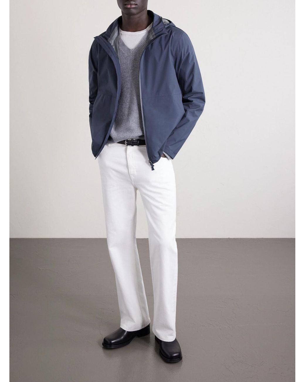 Herno Blue Shell Hooded Jacket for men