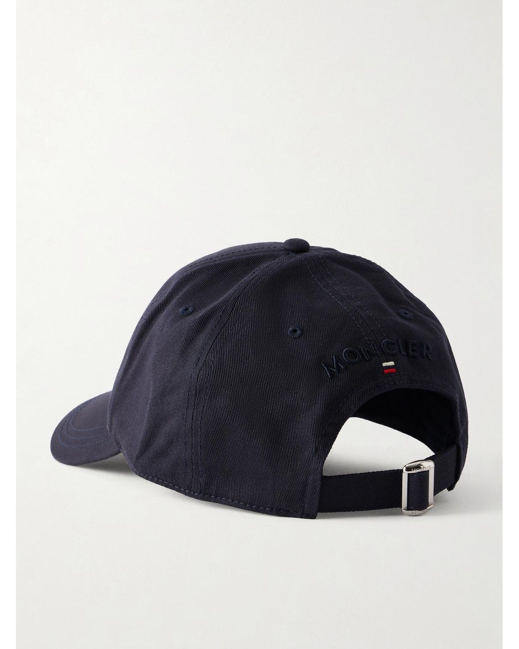 Moncler Blue Logo-Appliquéd Cotton-Twill Baseball Cap for men