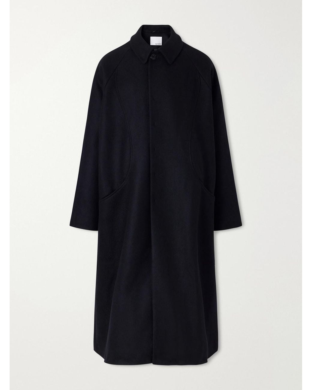 SAGE NATION Blue Takeshi Melton Wool Coat for men
