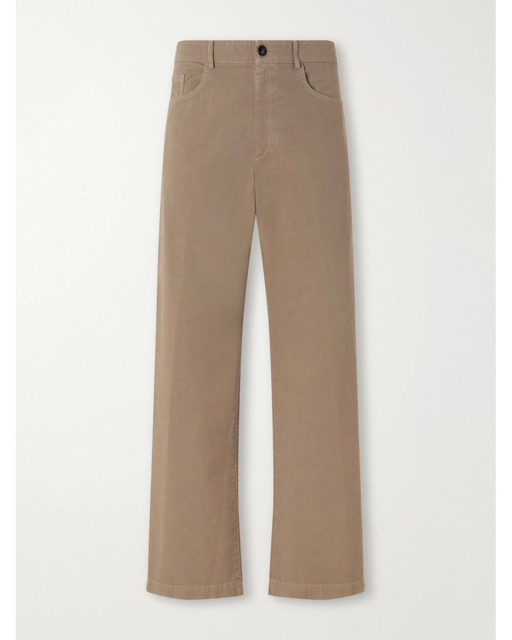 Dries Van Noten Natural Straight-Leg Cotton Trousers for men