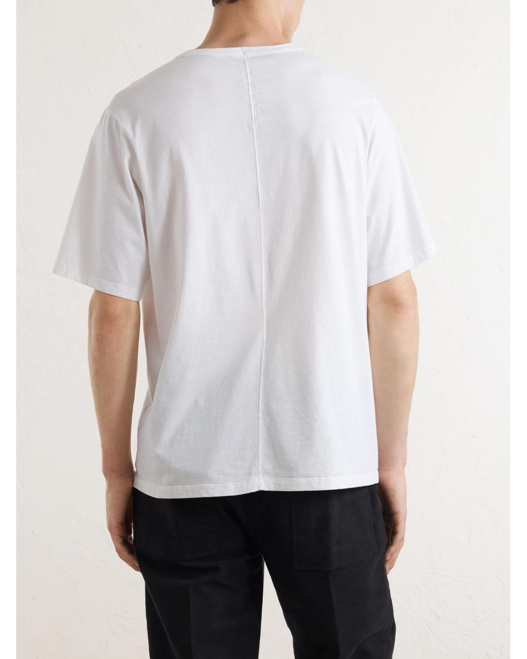 Rick Owens White Brad Cotton-Jersey T-Shirt for men