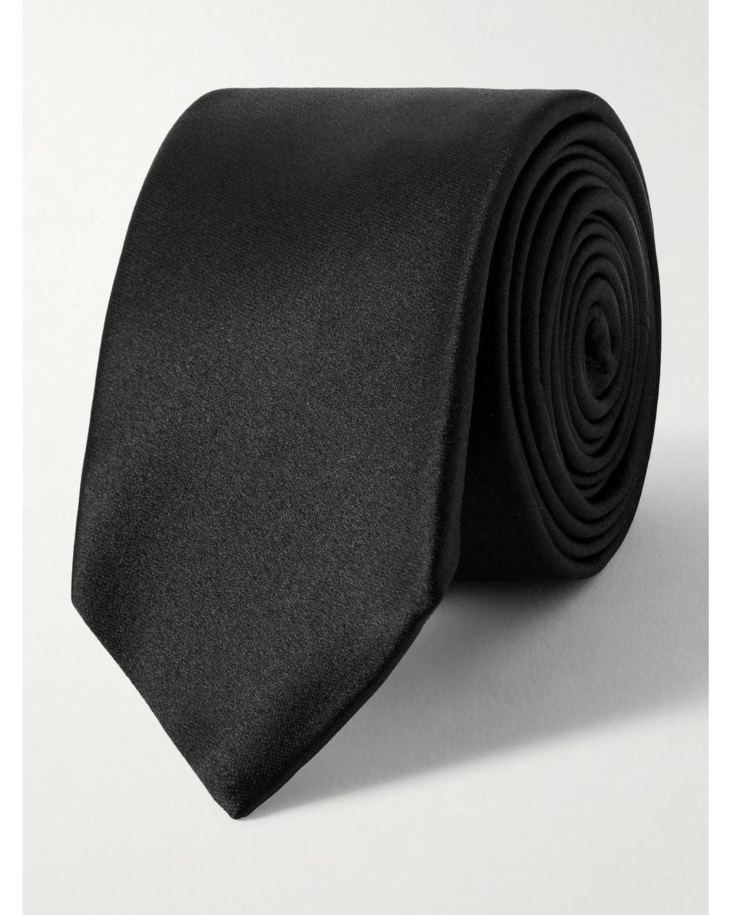 Saint Laurent Black 5.5Cm Silk-Satin Tie for men