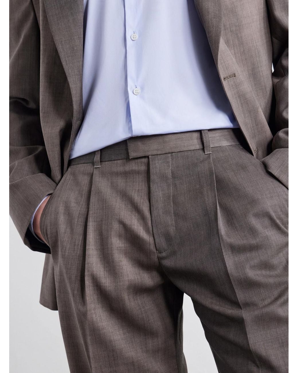 Our Legacy Gray Slack Straight-Leg Pleated Virgin-Wool Twill Suit Trousers for men