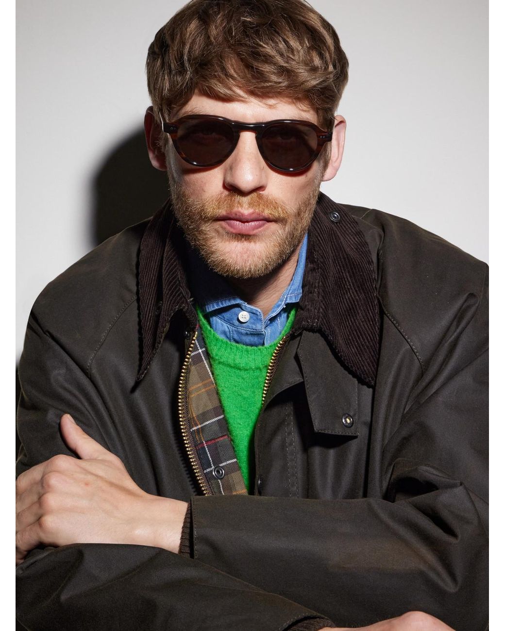 Garrett Leight Brown Mcnally Round-Frame Tortoiseshell Acetate Sunglasses for men