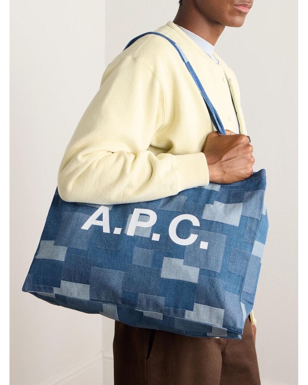 ☆A.P.C.☆ Diane Logo Denim Tote Bag Blue COGEKM61443IAL COG A.P.C. Diane Denim Tote Bag | Blue | FARFETCH