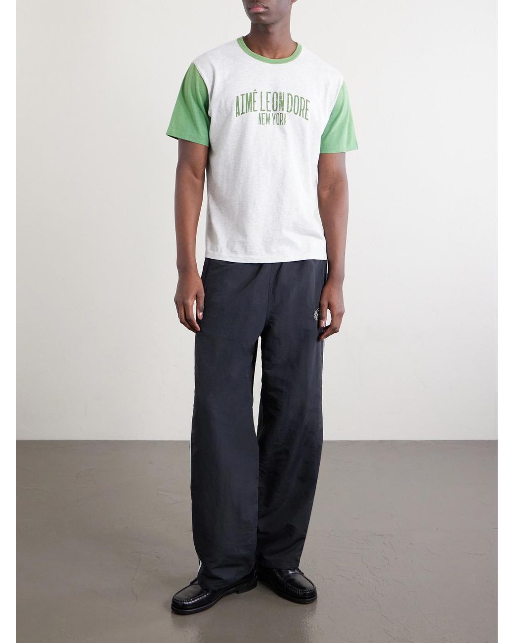 Aimé Leon Dore Green Logo-Print Cotton-Jersey T-Shirt for men