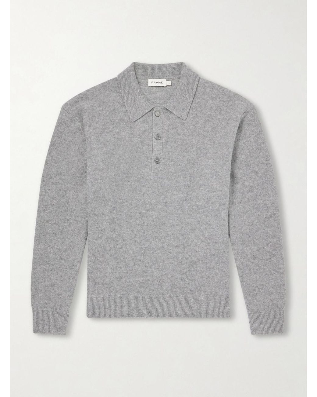 FRAME Gray Wool Polo Sweater for men