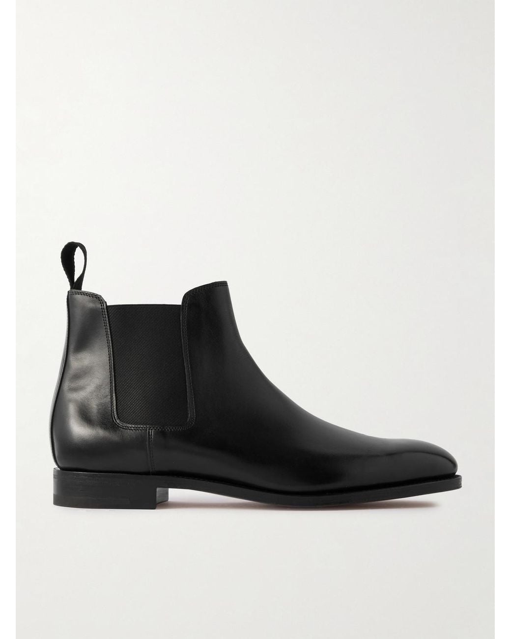 John Lobb Black Lawry Leather Chelsea Boots for men