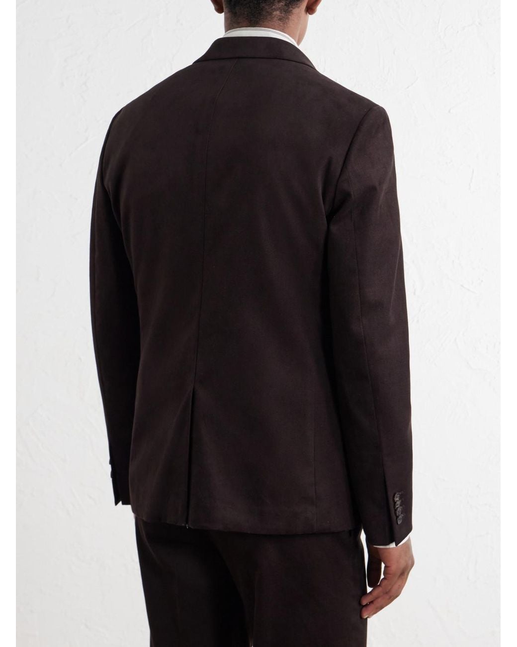 Mr P. Black Cotton-Blend Twill Suit Jacket for men