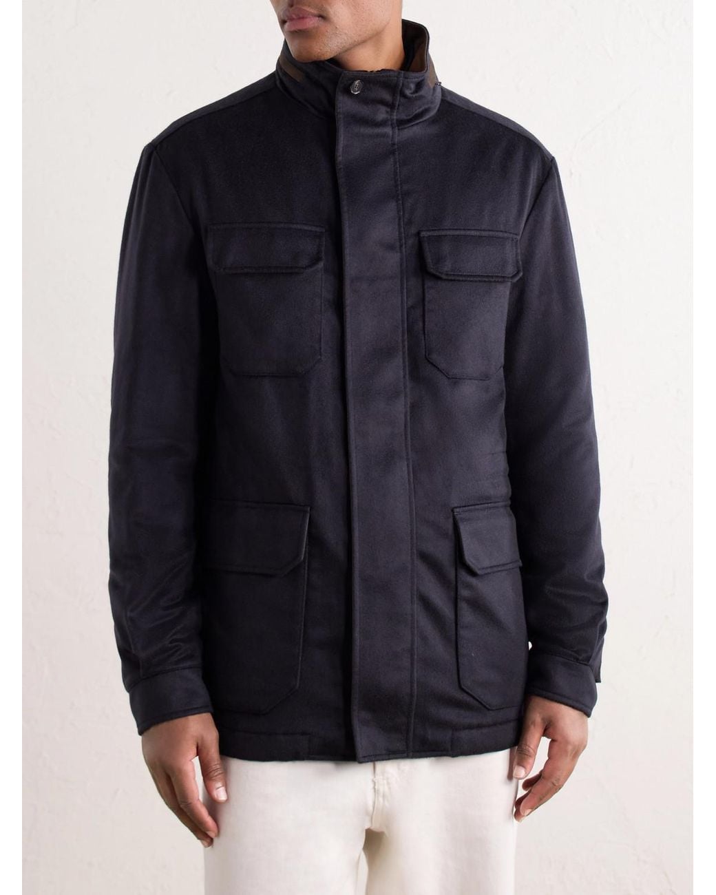 N.Peal Cashmere Blue Vale Cashmere-Twill Jacket for men