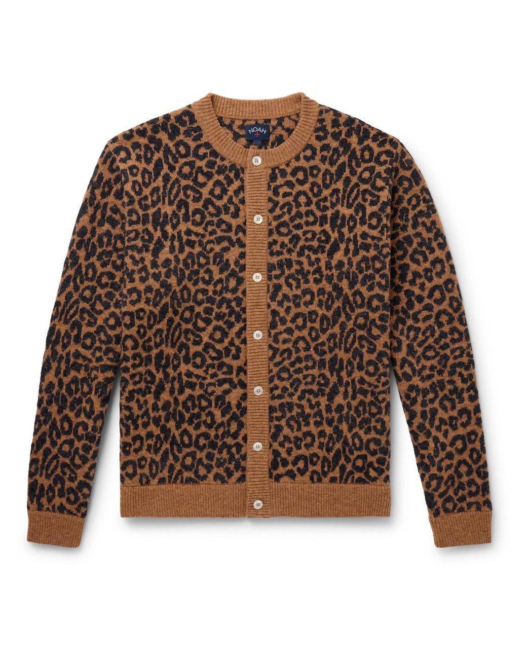 トップス NOAH NYC Buttou-up Cardigan 23SS BROWN L noah-nyc-Brown-Leopard-